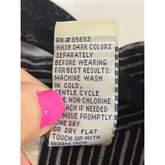 Koret Top L Black Striped Beaded Artsy Boho Western Vtg Granny 80s Classic Retro - Picture 14 of 16